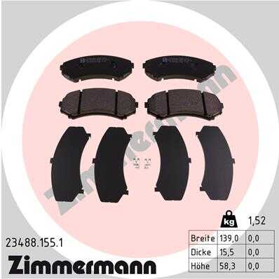 Тормозные колодки ZIMMERMANN 23488.155.1