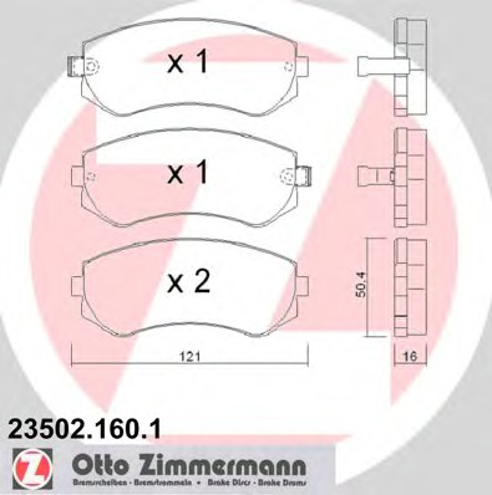 Колодки торм sbb nissan almera 1.4i-2.0d 96 ZIMMERMANN 23502.160.1