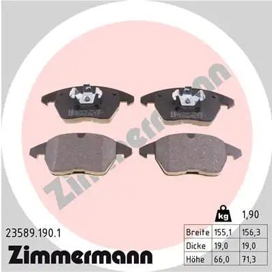 Тормозные колодки ZIMMERMANN 23589.190.1