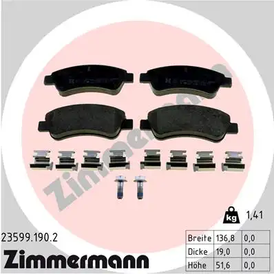 Тормозные колодки ZIMMERMANN 23599.190.2