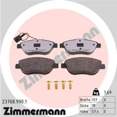 Тормозные колодки дисковые ZIMMERMANN 23708.990.1