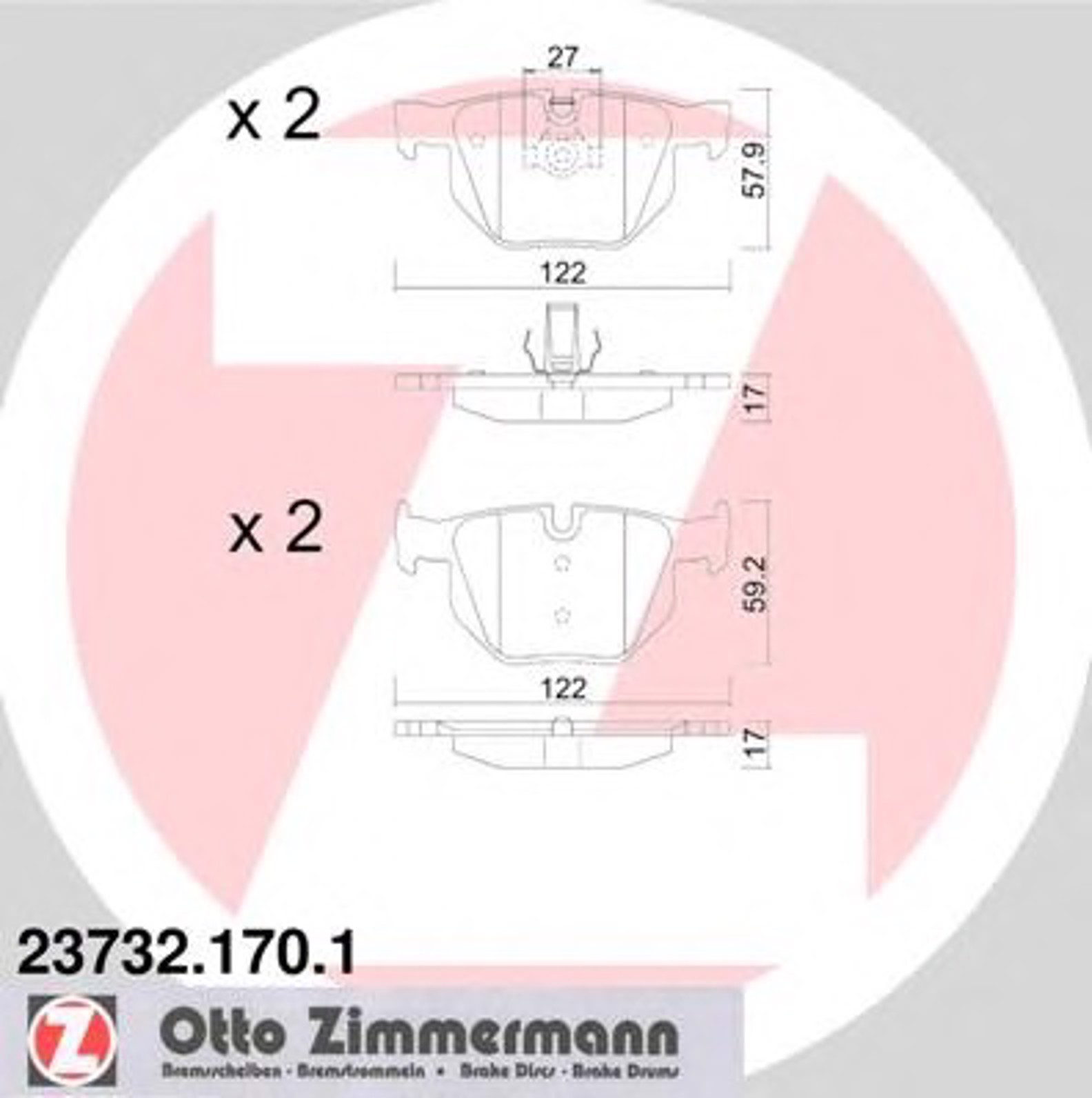 Тормозные колодки ZIMMERMANN 23732.170.1