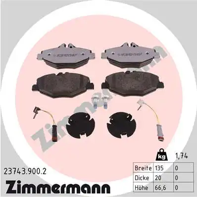 Тормозные колодки дисковые ZIMMERMANN 23743.900.2