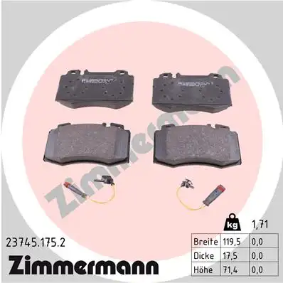 Тормозные колодки ZIMMERMANN 23745.175.2