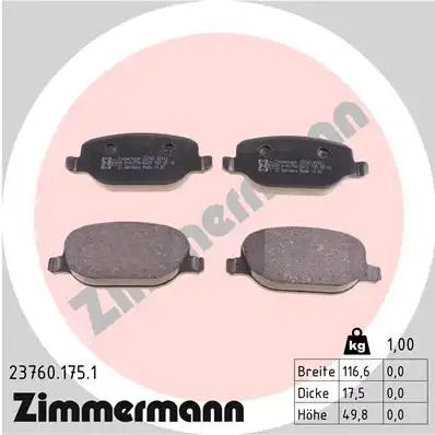 Тормозные колодки ZIMMERMANN 23760.175.1