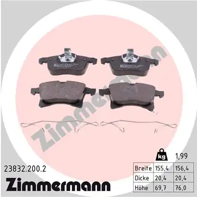 Тормозные колодки ZIMMERMANN 23832.200.2
