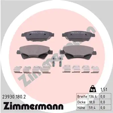 Тормозные колодки ZIMMERMANN 23930.180.2