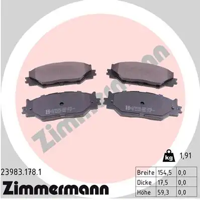 Тормозные колодки ZIMMERMANN 23983.178.1