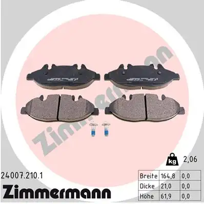 Тормозные колодки ZIMMERMANN 24007.210.1