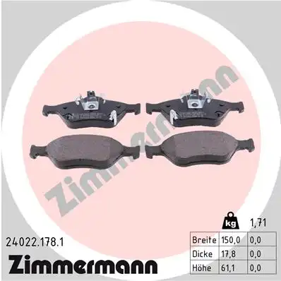 Тормозные колодки ZIMMERMANN 24022.178.1