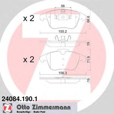 Колодки тормозные дисковые ZIMMERMANN 24084.190.1