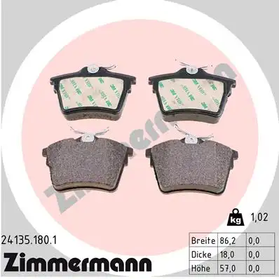 Тормозные колодки ZIMMERMANN 24135.180.1