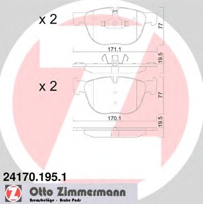 Колодки тормозные дисковые ZIMMERMANN 24170.195.1