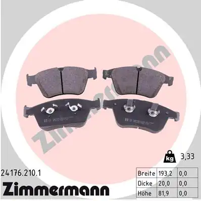Тормозные колодки ZIMMERMANN 24176.210.1