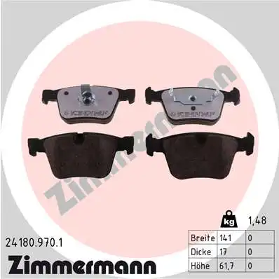 Тормозные колодки дисковые ZIMMERMANN 24180.970.1