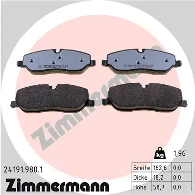 Тормозные колодки дисковые ZIMMERMANN 24191.980.1