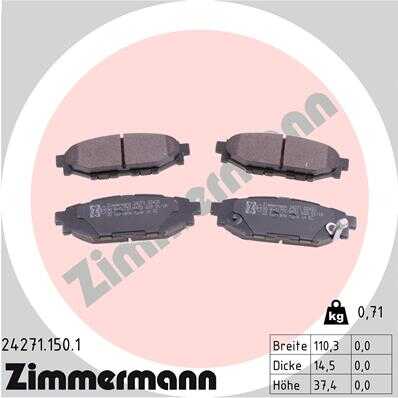 Тормозные колодки ZIMMERMANN 242711501