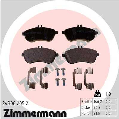 Тормозные колодки ZIMMERMANN 24306.205.2