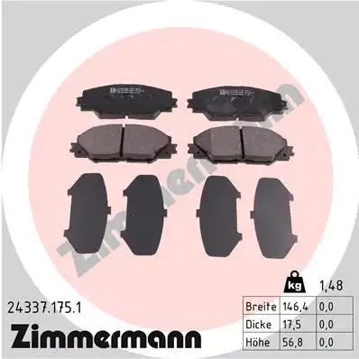 Тормозные колодки ZIMMERMANN 24337.175.1