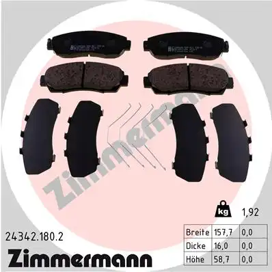 Тормозные колодки дисковые ZIMMERMANN 24342.180.2