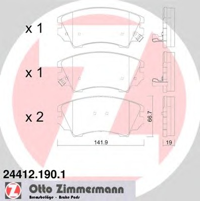 Колодки тормозные дисковые ZIMMERMANN 24412.190.1