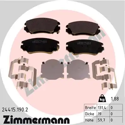 Колодки торм. opel insignia 08-/saab 9-5 10- r16 передние ZIMMERMANN 24415.190.2
