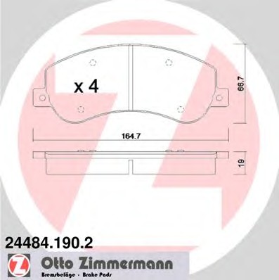 Колодки тормозные дисковые ZIMMERMANN 24484.190.2