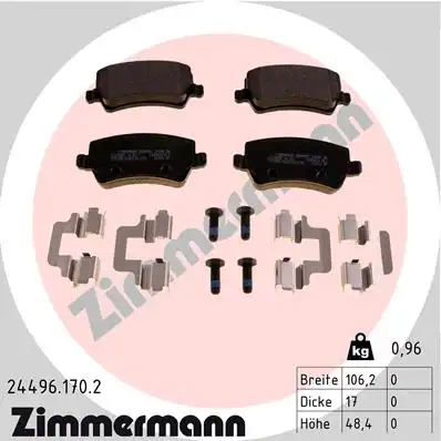 Тормозные колодки ZIMMERMANN 24496.170.2