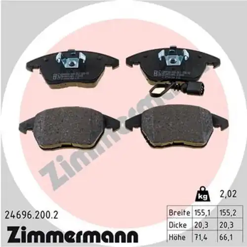 Тормозные колодки дисковые ZIMMERMANN 24696.200.2