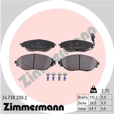 Тормозные колодки ZIMMERMANN 24738.200.2
