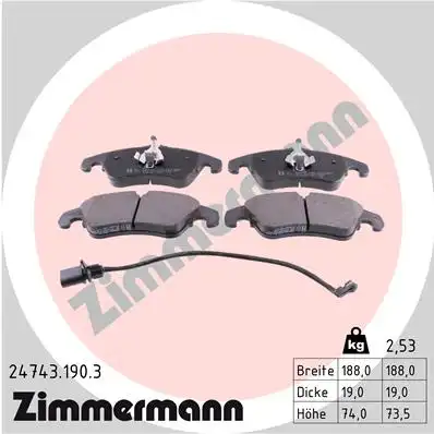Тормозные колодки ZIMMERMANN 24743.190.3