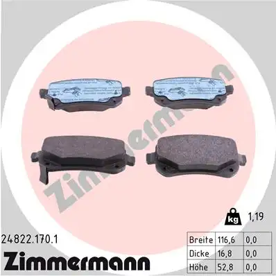 Тормозные колодки ZIMMERMANN 24822.170.1