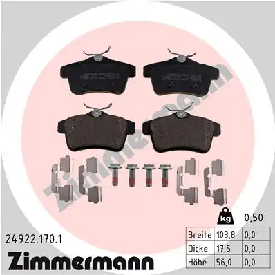 Тормозные колодки ZIMMERMANN 24922.170.1
