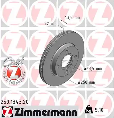 Тормозные диски ZIMMERMANN 250.1343.20