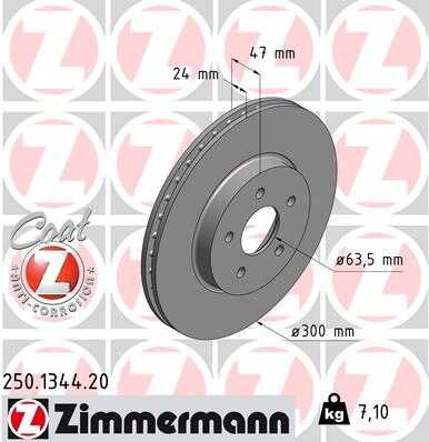 Тормозные диски ZIMMERMANN 250.1344.20