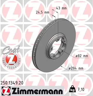 Тормозные диски ZIMMERMANN 250.1349.20