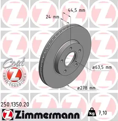 Тормозные диски ZIMMERMANN 250.1350.20