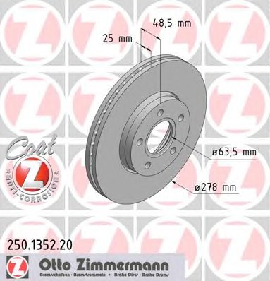 Тормозные диски ZIMMERMANN 250.1352.20