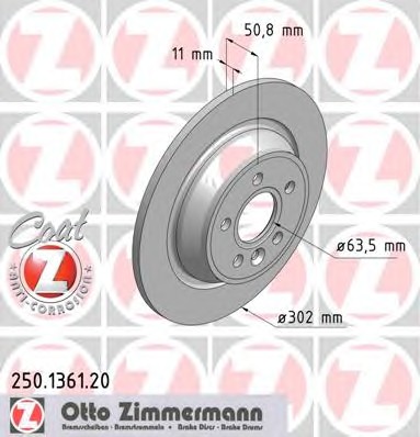 Тормозные диски ZIMMERMANN 250.1361.20