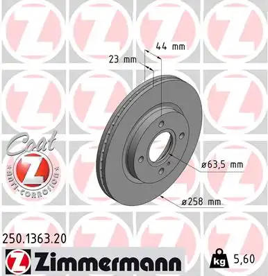 Тормозные диски ZIMMERMANN 250.1363.20