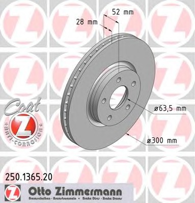 Тормозные диски ZIMMERMANN 250.1365.20