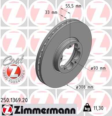 Тормозные диски ZIMMERMANN 250.1369.20