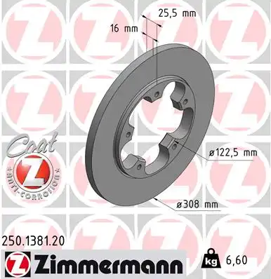 Тормозные диски ZIMMERMANN 250.1381.20
