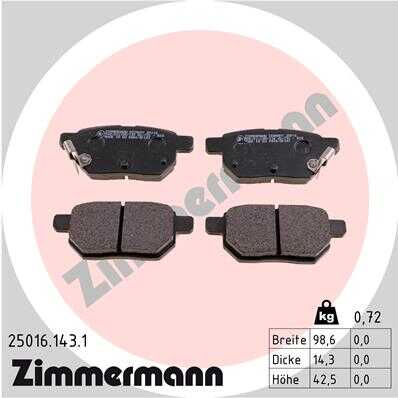 Тормозные колодки ZIMMERMANN 25016.143.1