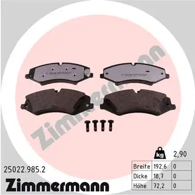 Тормозные колодки дисковые ZIMMERMANN 25022.985.2