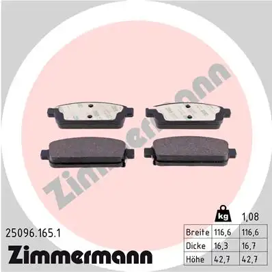 Тормозные колодки ZIMMERMANN 25096.165.1