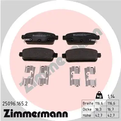 Тормозные колодки ZIMMERMANN 25096.165.2
