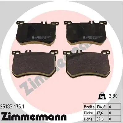 Тормозные колодки дисковые ZIMMERMANN 25183.175.1