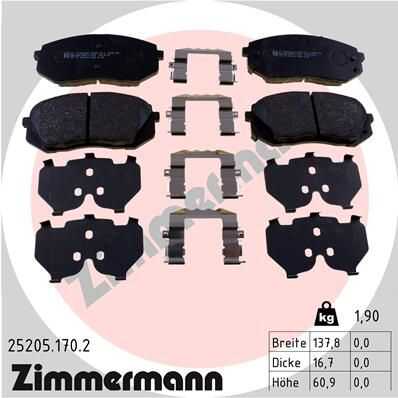 Тормозные колодки ZIMMERMANN 25205.170.2