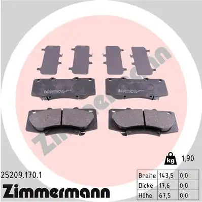 Тормозные колодки ZIMMERMANN 25209.170.1